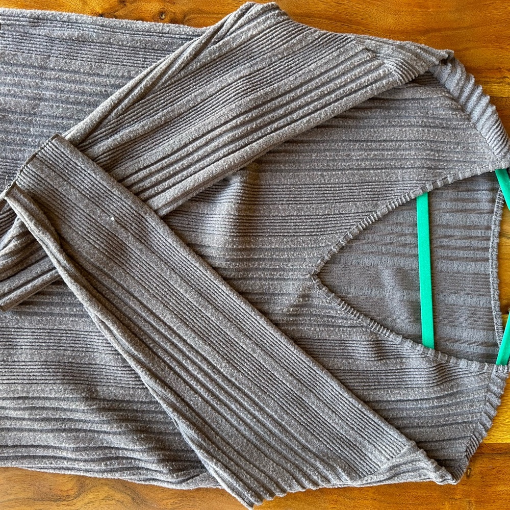 Light Brown Ribbed Women's Sweater